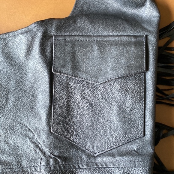 Leather Biker Motorcycle Chaps Size Medium JAFRUM Motorcycle Gear - Picture 9 of 13